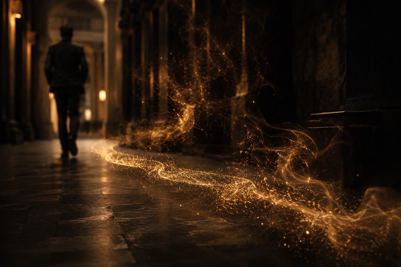 Warm golden fragrance trail